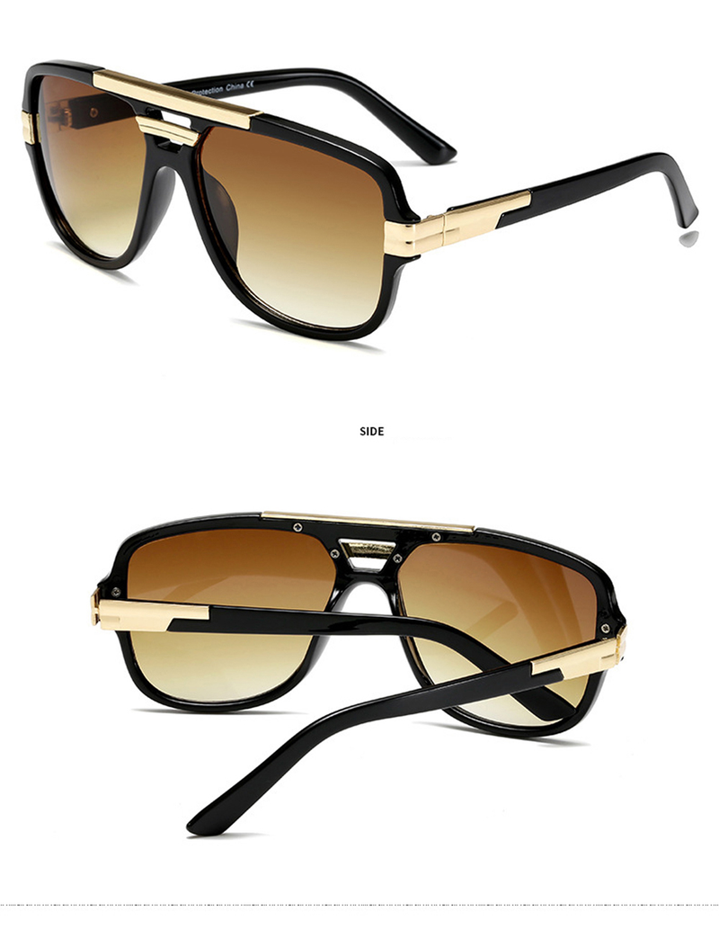 XaYbZc Markendesign Männer Sonnebrëller Vintage Männer Quadrat Sonnebrëll Gradient Sonnebrëll UV400 Schieten Gafas de sol hombre_voghion.com