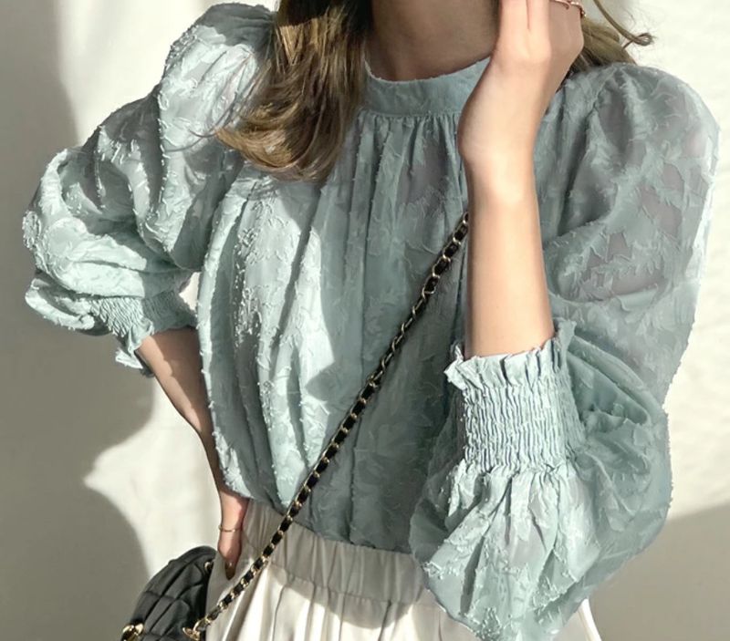 Protezione solare estiva giapponese coreana 2024 con aria condizionata e maniche a lanterna, dolce e fresco colletto alto lungo_voghion.com