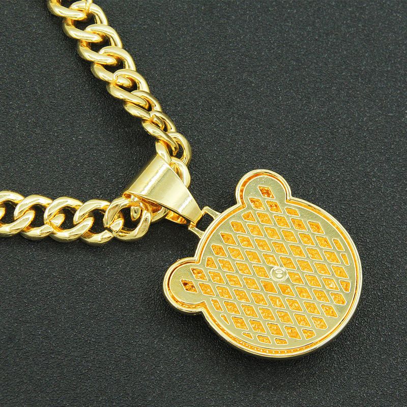 European And American HipHop Exaggerated 3D Panda Pendant Cuban Necklace Personalized Trendy Punk Cool Neck Chain Accessory_voghion.com