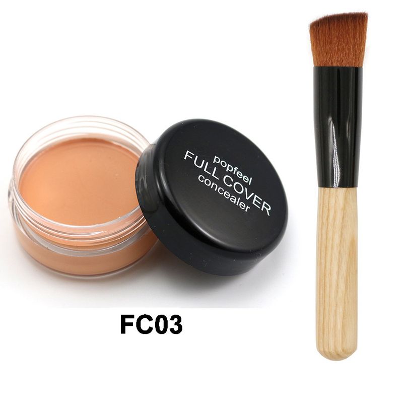 Corrector de maquillaje duradero, corrector blanqueador, hidratante, control de grasa, 5 colores con pincel oblicuo clásico_voghion.com