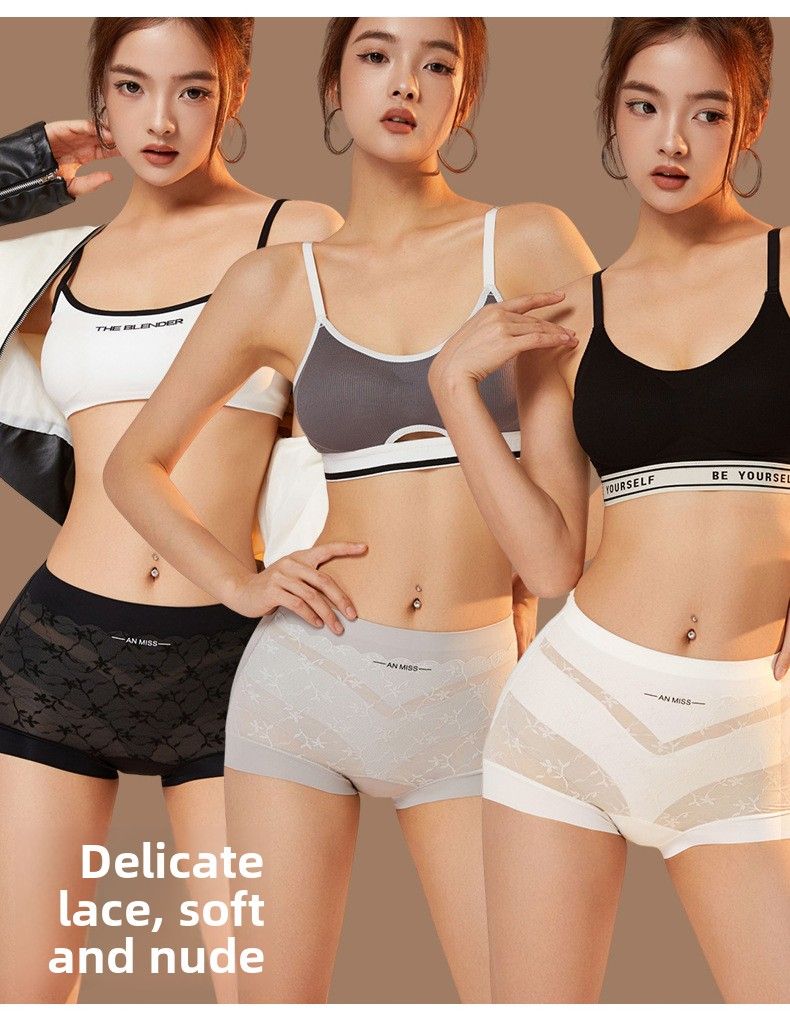 Reggiseno a vita alta sexy in pizzo patchwork senza cuciture, controllo della pancia, seta di gelso, cavallo esteso, delicato sulla pelle, traspirante, da donna_voghion.com