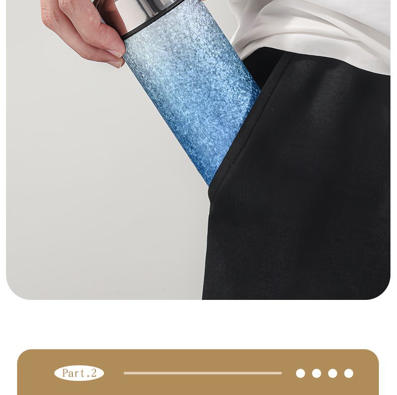 Copo térmico premium com revestimento de titânio e isolamento a vácuo – Mini garrafa térmica de aço inoxidável 316 com alça, presente moderno_voghion.com