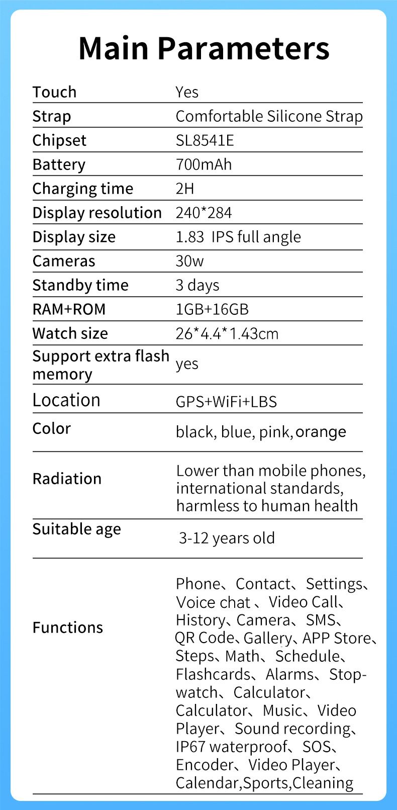 children's phone watch 4G smart positioning watch video SOS call independent watch _voghion.com