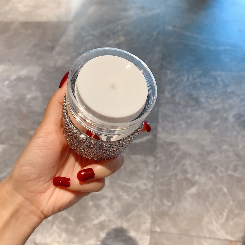 50 ml Airless pompfles voor crèmes en serums – luxe navulbare cosmetische container met diamantaccent (lekvrij, reisvriendelijk)_voghion.com