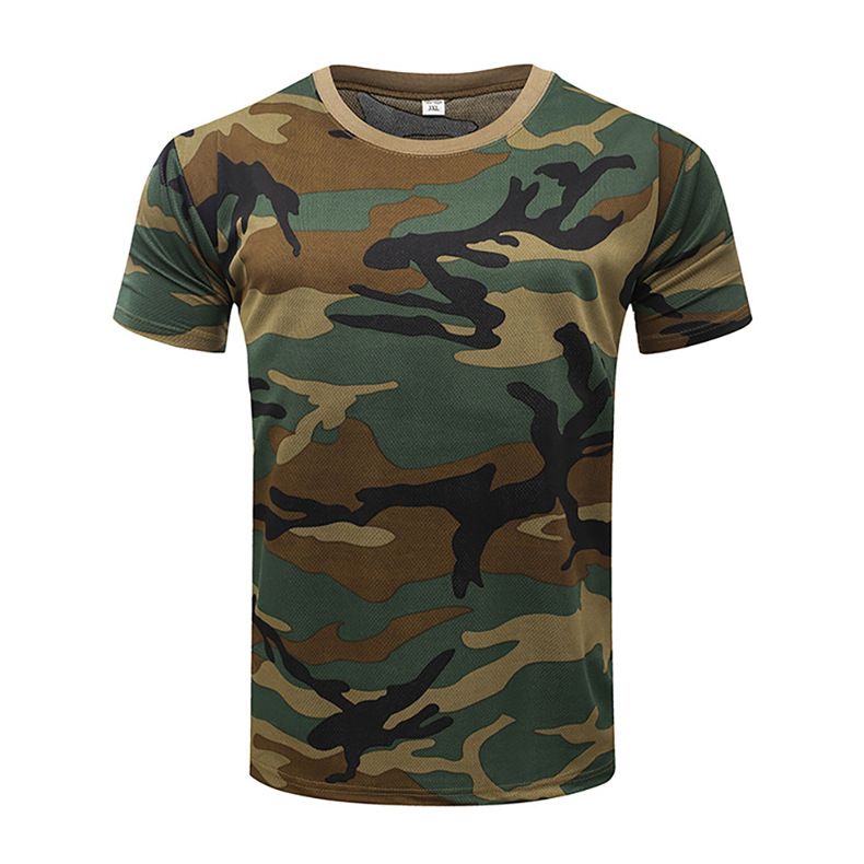 Men's Clothing T Shirt Outdoor Military Fans Summer Quick Drying Loose Physical Training Camouflage Training Uniform Military Green Tactical T Shirt_voghion.com