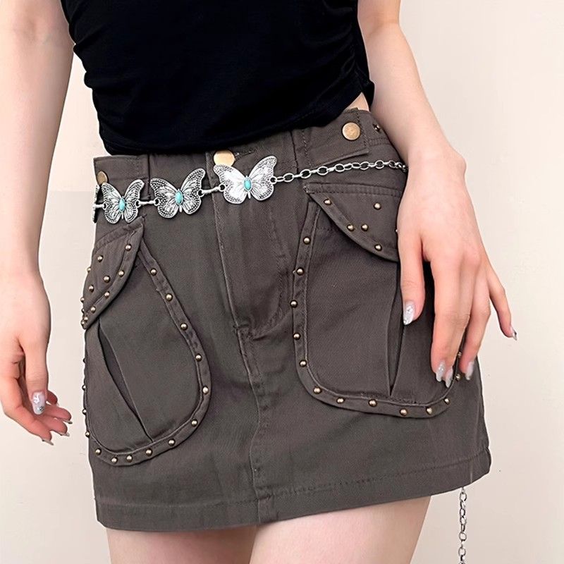 Bohemian Metal Butterfly Ethnic Style Waist Chain Women's Accessory Dress 2025 New Thin Belt_voghion.com