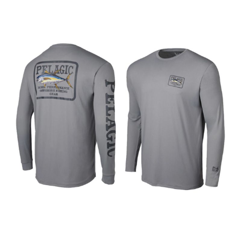 Traje de pesca de manga larga y cuello redondo para hombre, equipo de pesca UV, camiseta transpirable de secado rápido para verano y exteriores._voghion.com