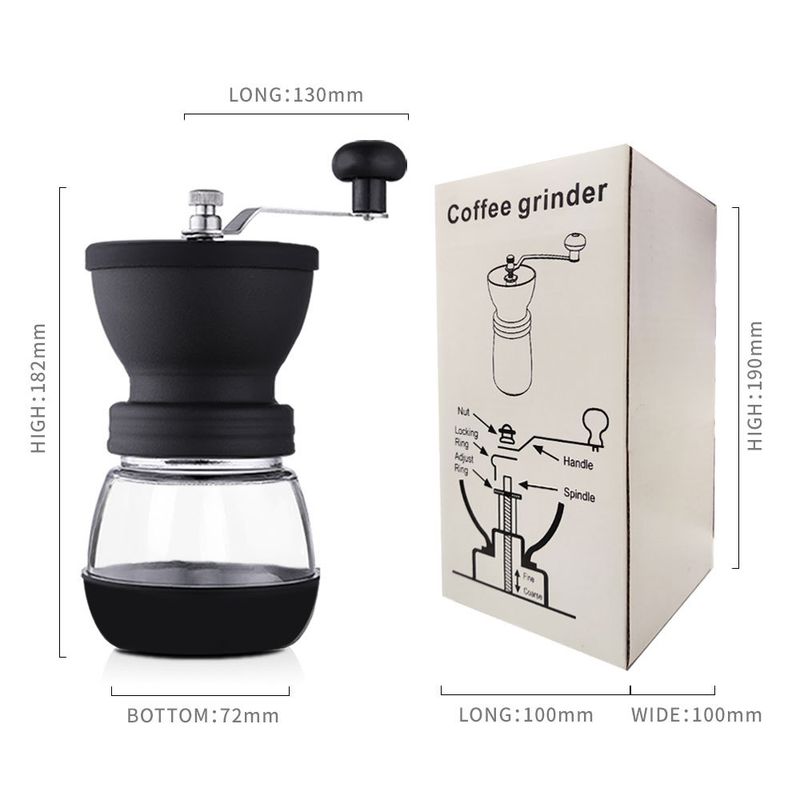Handkurbelmaschine zum Waschen und Mahlen von Kaffeewasser, Kaffeebohnenmühle, Haushaltsmühle_voghion.com