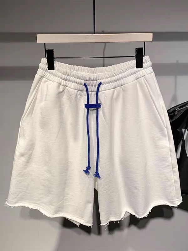 Men's Casual Summer Shorts - Japanese Style Drawstring Elastic Waist Cargo Shorts With Raw Hem, Lightweight & Breathable For Sports & Daily Wear_voghion.com