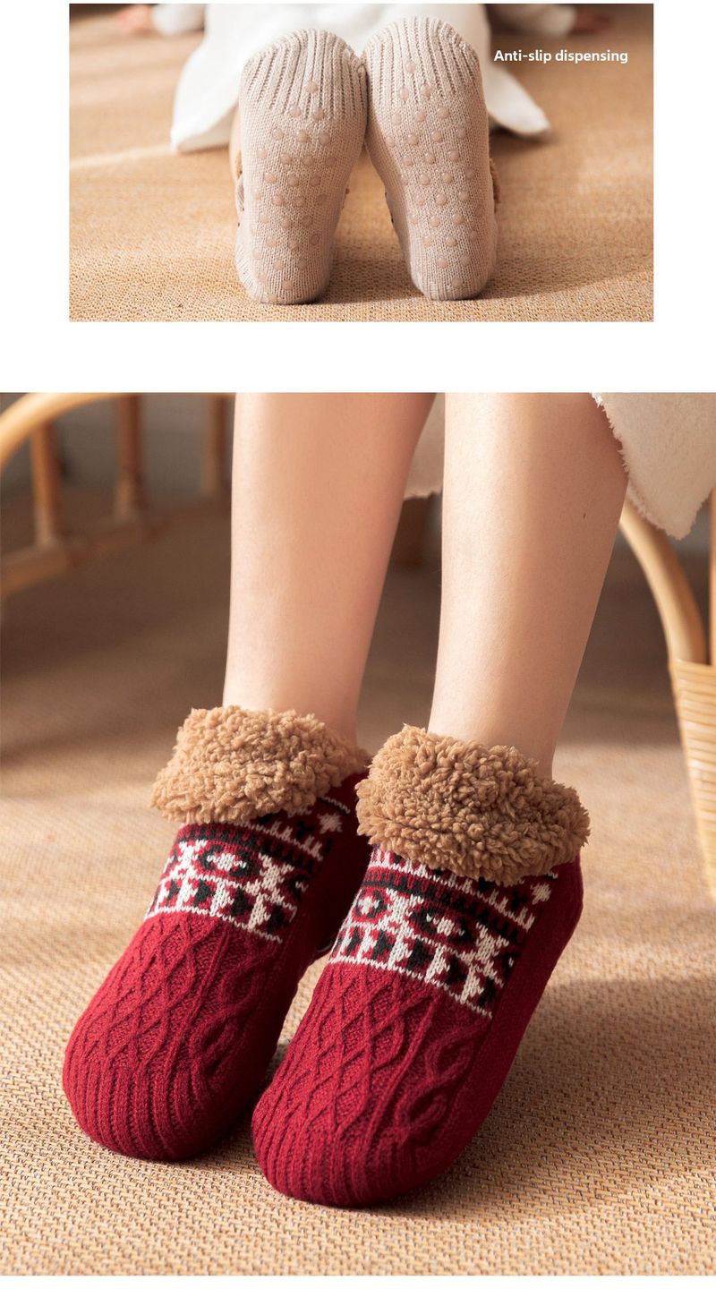 Autumn And Winter Floor Socks Home Warmth Women's Confinement Socks Snow Socks Sleep Carpet Socks Slippers Socks Men's Non-slip_voghion.com