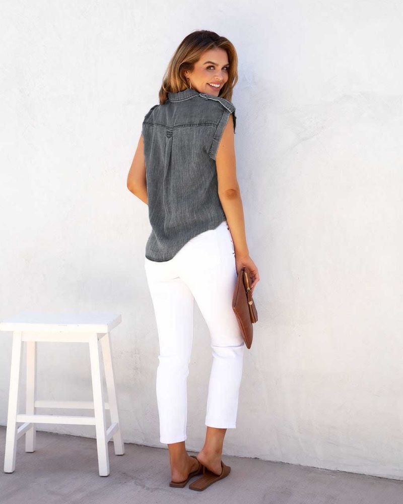 Camicie di jeans senza maniche da donna_voghion.com
