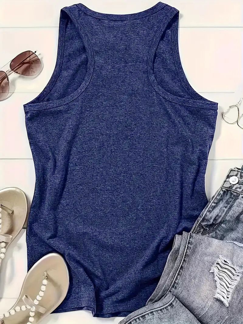 Summer New Fashion Versatile Women's FERAL Printed Loose Tank Top_voghion.com