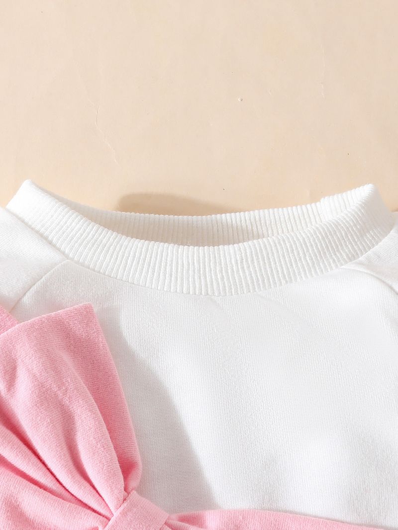 Adorable conjunto de pelele para bebé niña: conjunto de gateo de algodón de manga larga con lazo y caja de regalo (0-24 meses)_voghion.com