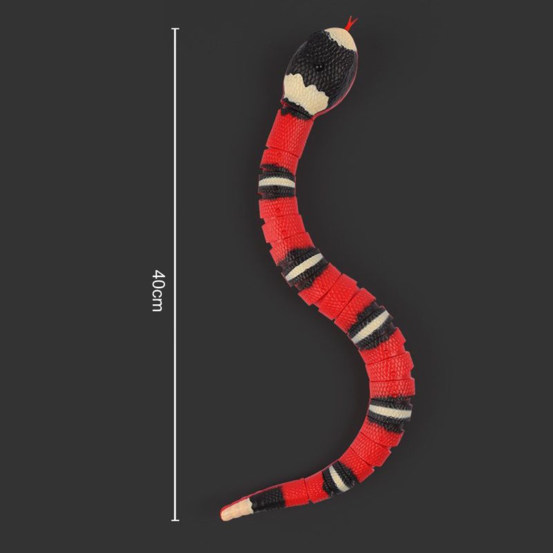 Guangying Snake Cat Toy Snake Shape S-Shaped Moving Flick Tongue Swing Tail Snake Obstacles Escape Interactive Smart Sensing Snake Tease Toy_voghion.com