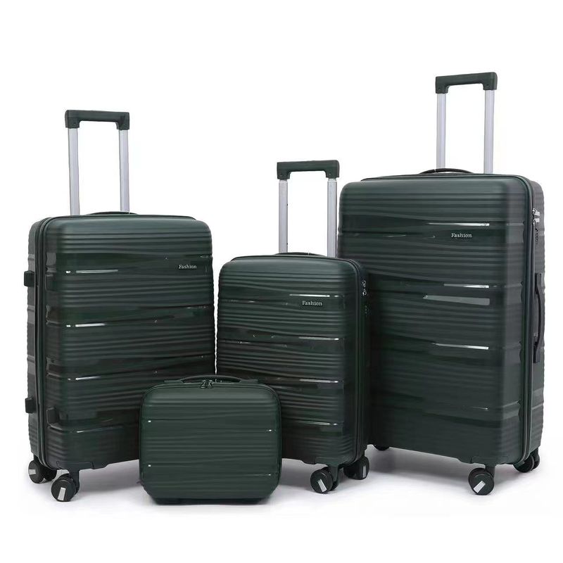 PP Zipper Suitcase Luggage Travel Trolley Case Set Color Explosion-Proof Fabric Factory_voghion.com