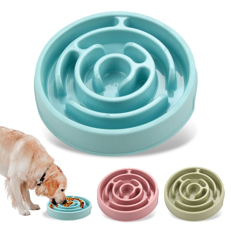 New Feeder Supplies Anti-Choke Cat And Dog Slow Eating Round Plate Lick Food Pet Feeding Utensils_voghion.com