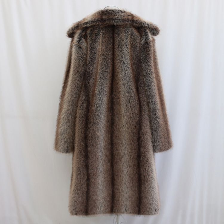 Men's Clothing Men's Fur Coat New Imitation Shearling Suit Collar Long Coat Winter Windproof Warm Windbreaker Large Size_voghion.com