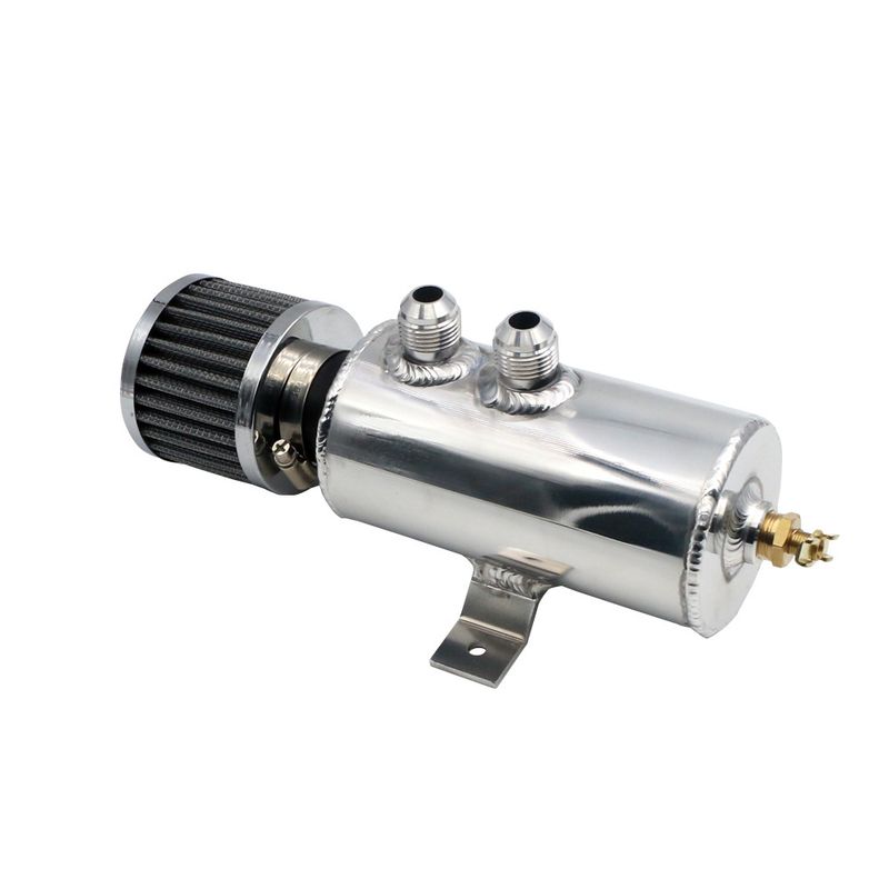 Respiradero de aceite universal para modificación de automóvil, recipiente de aceite de 0,75 l con filtro de aire y conector AN10_voghion.com