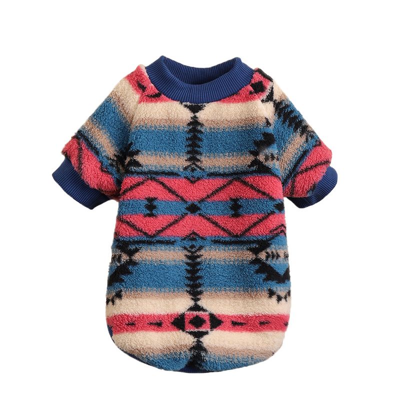 Felpa con cappuccio a righe in peluche per animali domestici, stile autunno inverno, per cani e gatti_voghion.com