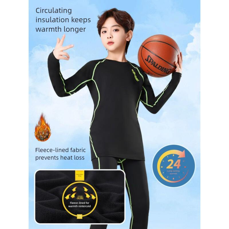 Traje deportivo Victoria Traveler para niños, para correr, otoño e invierno, esquí, entrenamiento, fitness, capa base de secado rápido, 2 piezas_voghion.com