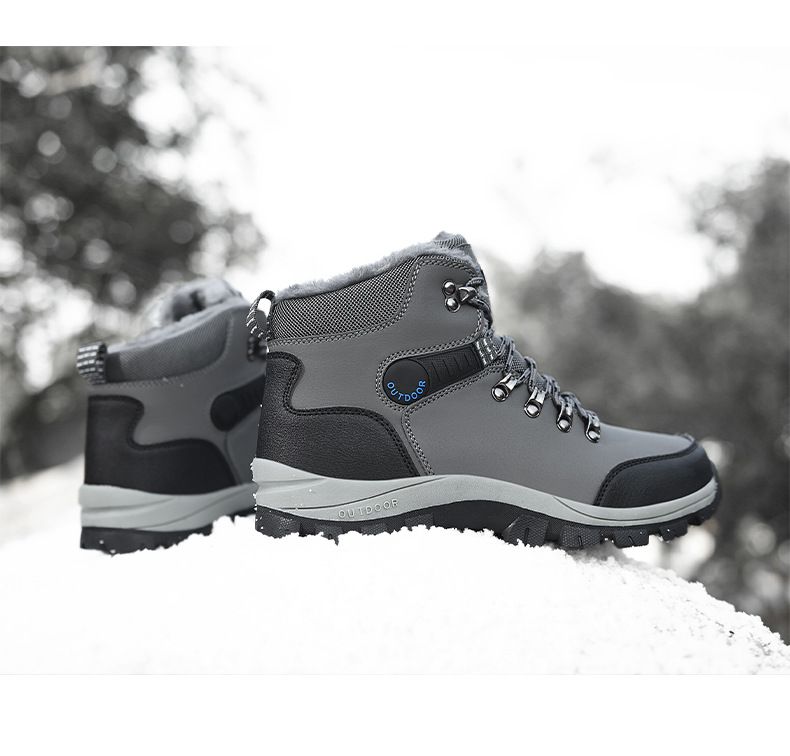 Botas de neve grossas e quentes de lã e tamanhos grandes para homens_voghion.com