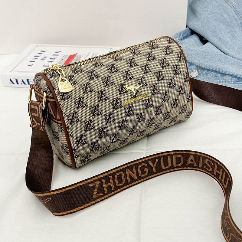 Sac bandoulière rétro à carreaux avec large bandoulière - Petit sac carré polyvalent en PU pour femme, tendance et léger._voghion.com