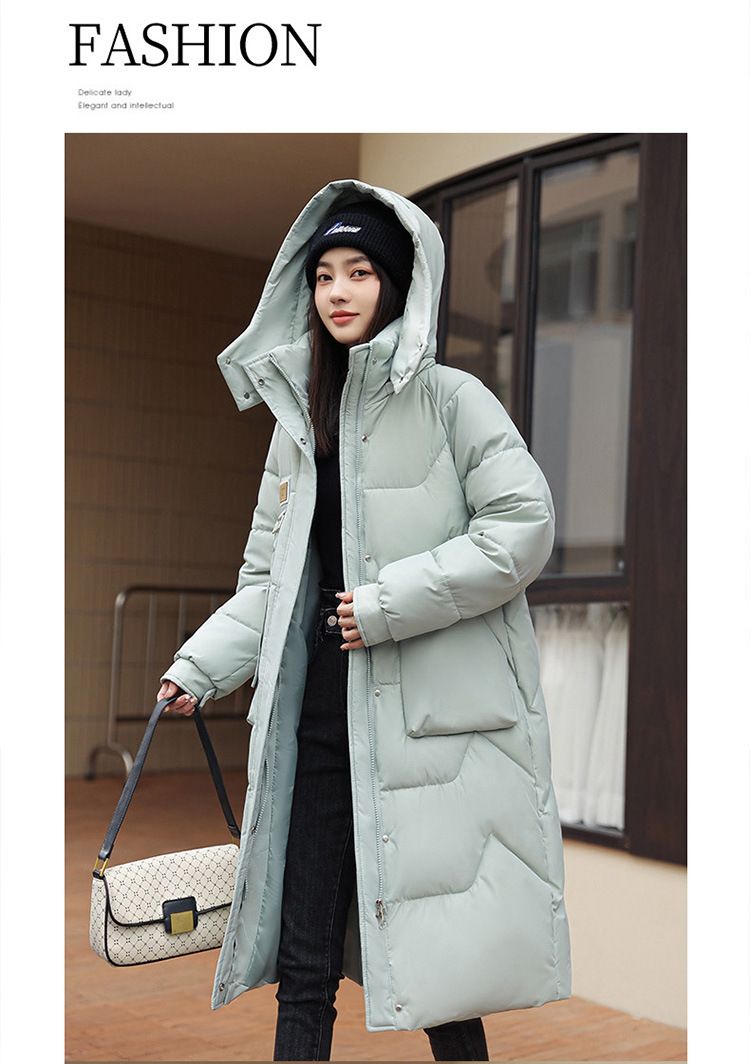 Women's Long Hooded Puffer Coat Winter Warm Oversized Parka Jacket With Pockets, Casual Streetwear Outerwear For Cold Weather_voghion.com