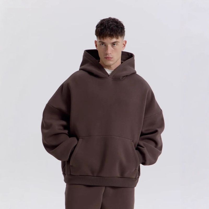 Felpa in pile da uomo, tinta unita, pullover da coppia, ampia, di media lunghezza, alla moda_voghion.com