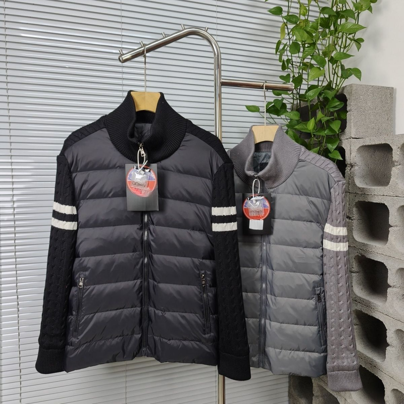 Nuova giacca invernale 90% piumino d'anatra bianco, maglia a coste, maniche a righe, moda unisex, caldo, collo alto_voghion.com