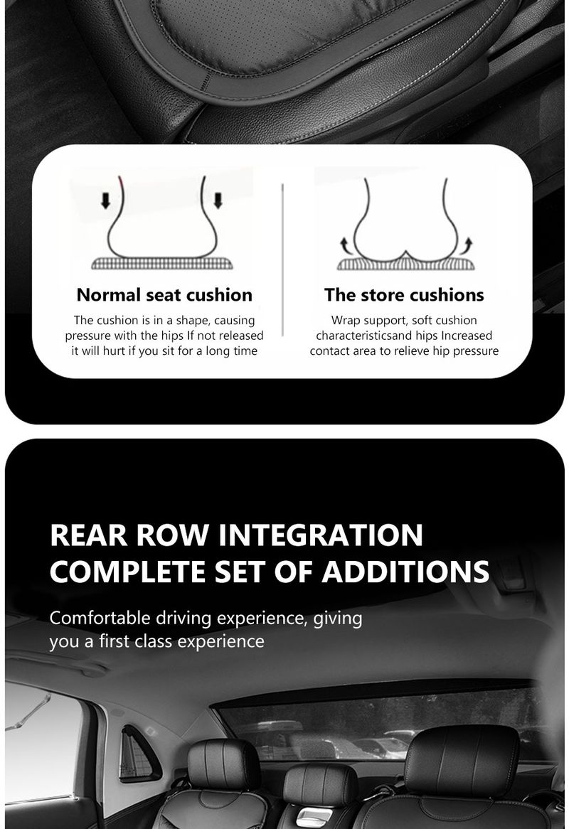 SEAMETAL Nappa Leather Car Universal Winter Cover Soft Breathable Seat Cushion With Waist Pad Comfortable Mats_voghion.com