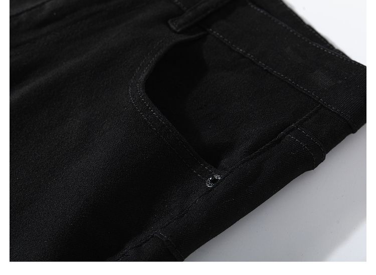 Summer thin soft jeans men's 2024 new loose and slightly pulled casual big hole beggar straight nine-point pants_voghion.com