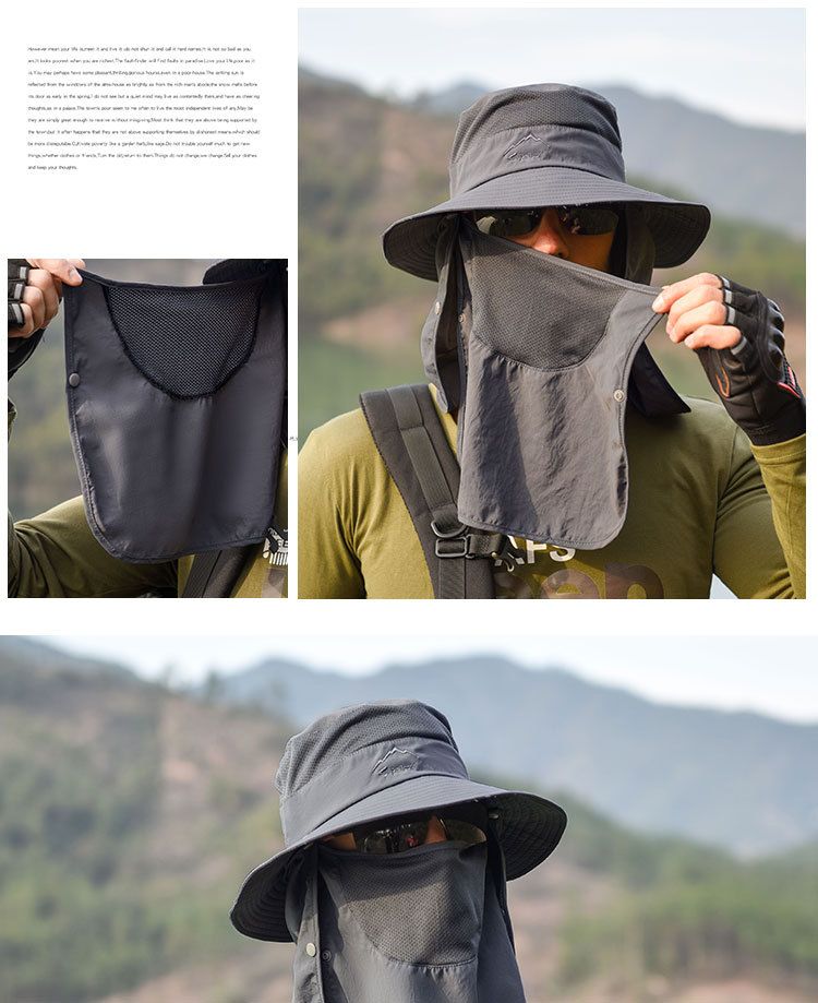 Fischerhut für Herren und Damen, schnelltrocknend, für den Sommer, zum Angeln, atmungsaktiv, Sonnenschutz, Gesichtsschutz_voghion.com