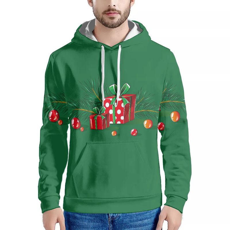 Vêtements pour hommes sweat-shirt pour hommes cadeau créatif imprimé de Noël cloche cerf_voghion.com