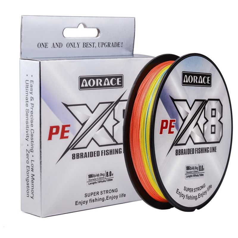 8-strand PE 100m Lure Strong Braided Main High Tensile Sea Line Fishing Gear_voghion.com