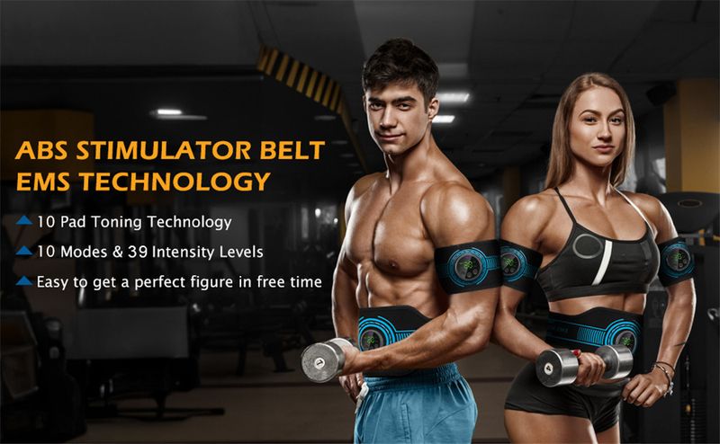 Five Piece EMS Massage Device, Patch, Fat Shedding Intelligent Abdominal Belt Fitness Device Massage Belt And Abs Pad_voghion.com