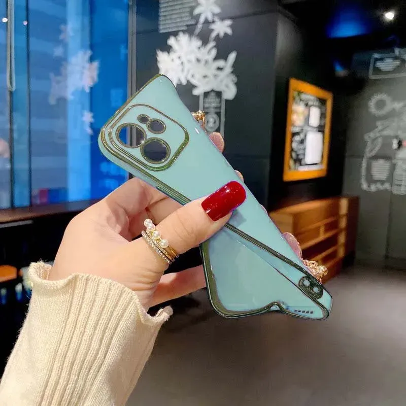 Phone Cover For Honor X6a Plus with Love Heart Chain Plating Full protecter case_voghion.com