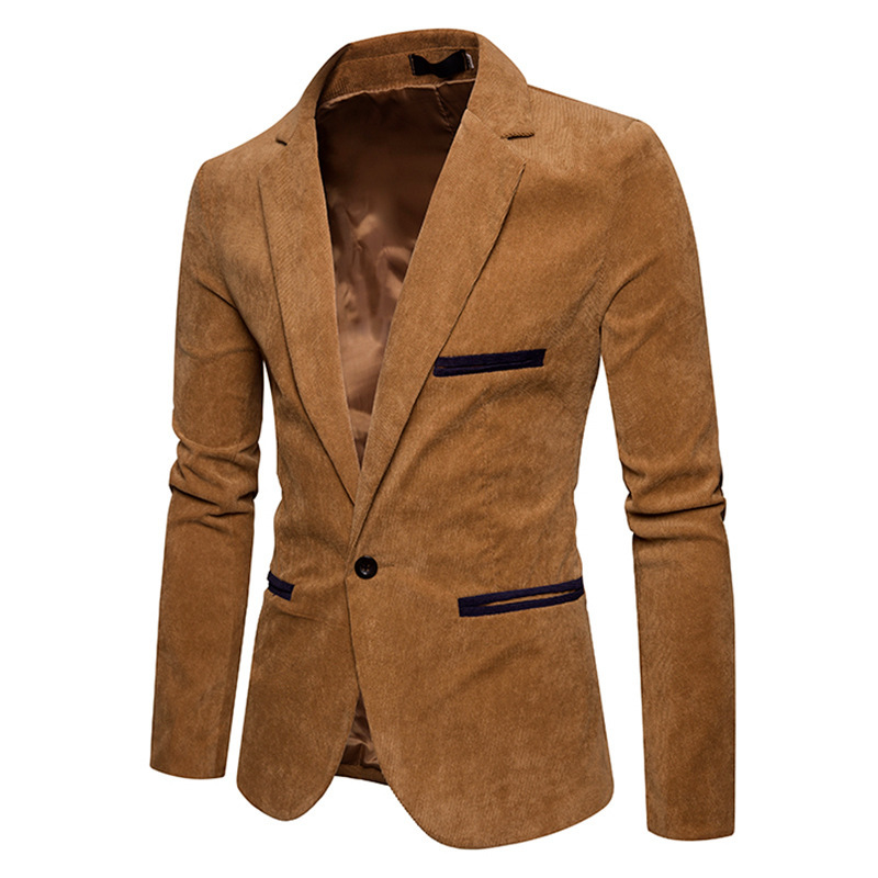 Giacca da abito casual da uomo in velluto a coste color velluto_voghion.com