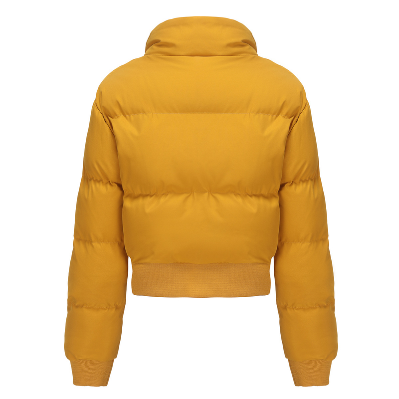 Women's short cotton-padded jacket women's long-sleeved high-necked warm coat_voghion.com
