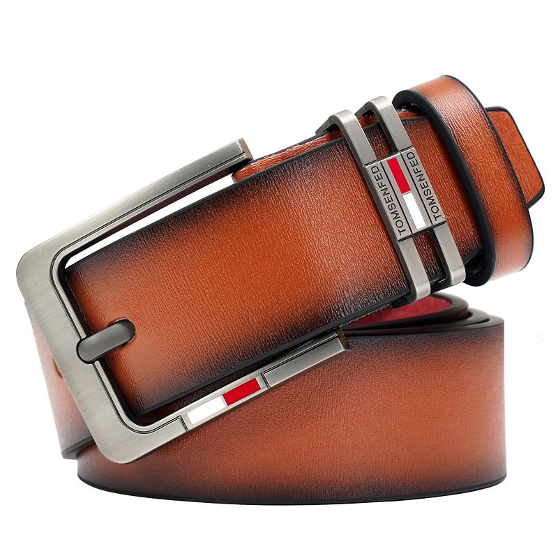 VOOTHOST Gürtel für Männer Markendesign Leder Klassische Legierungsstifte Schnalle Taillengürtel Punk für Jeans Freizeit Bund F0047_voghion.com