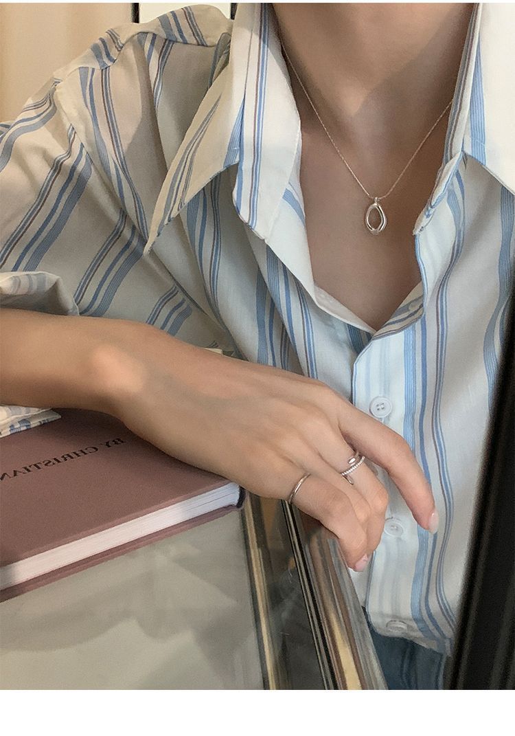 Light luxury niche irregular ins water droplet pure silver necklace 2024 new minimalist high-end collarbone chain best_voghion.com