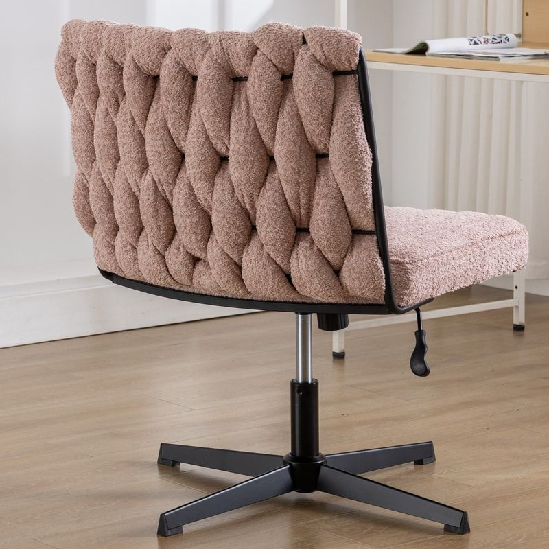 Armless Office Desk Chair No Wheels, PINK_voghion.com