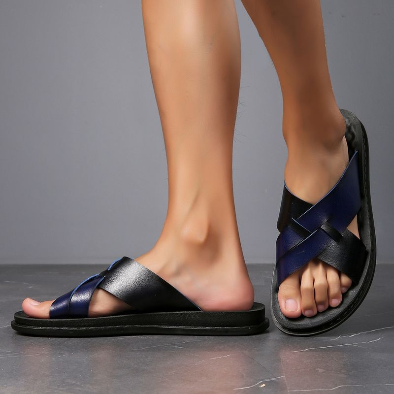 Men's Casual Slippers With Soft Soles Wearing Beach Shoes, Lightweight Comfortable For Home Use, Slip Resistant And_voghion.com