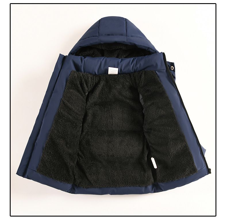 Boys' Winter Jacket With LED Light-Up Design – Thick Insulated Hooded Coat (100-155cm, Black/Army Green/Light Blue/Navy)_voghion.com
