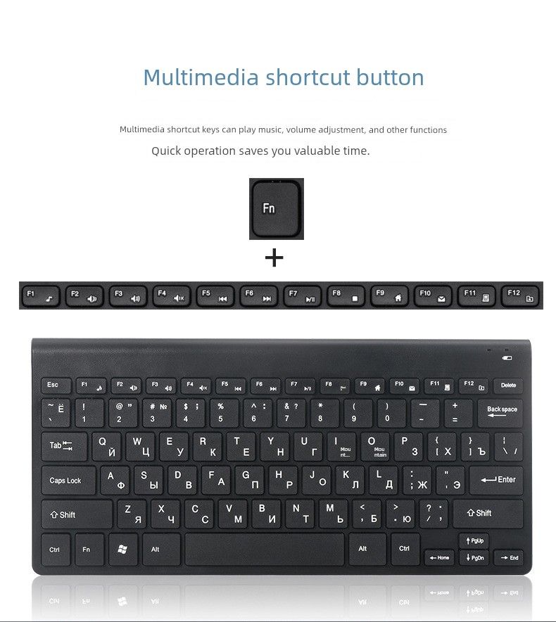 Üben Sie das Tippen Drahtlose Tastatur und Maus Set Mini Standard Russische USB Desktop_voghion.com