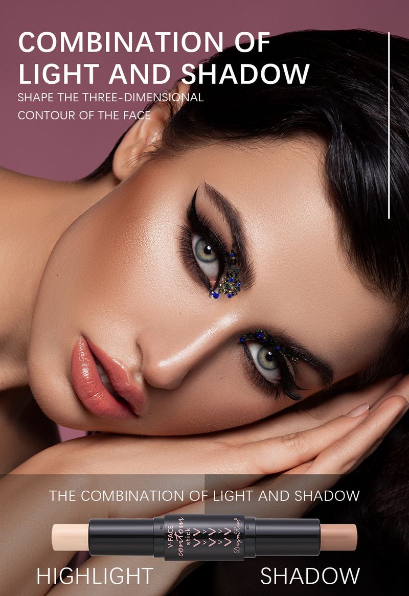 Dual-Ended Contour Stick - Matte Contour & Highlight Pen For Nose, Cheekbone & Face Shaping, Concealing & Brightening_voghion.com
