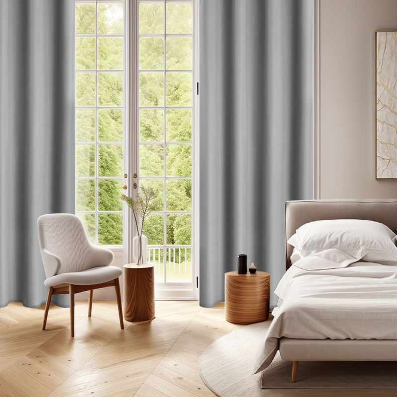 Double Sided Polyester Pongee Full Blackout Perforated Blackout Curtains Finished Curtains_voghion.com