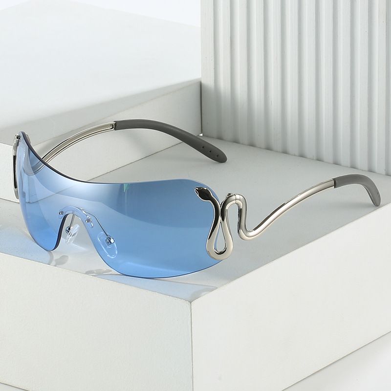 Uemi Nieuwe Mode Randloze Zonnebrillen Voor Vrouwen Mannen Slang Decoratie Metalen Frame Zonnebrillen Tinten UV400 Brillen_voghion.com