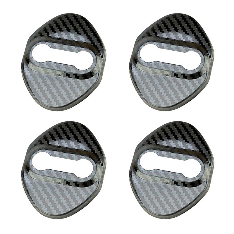 4 stk Dørlås Beskyttende Spænde Cover Sort Kulfiber Style Trim Fit til Honda CR-V 2007-2017 2018 2019 2020 2021_voghion.com