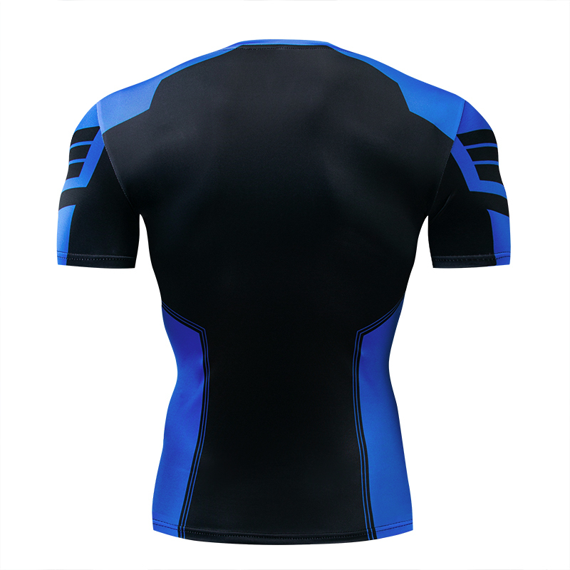 High Quality Men's Short Sleeve Compression T-Shirt 3D Compression T-Shirt Sports Running Quick Dry Summer Fitness Clothing_voghion.com