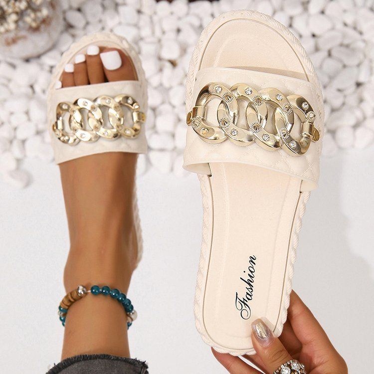 New Sandals Chain Casual Beach Sandals Flip-flops_voghion.com